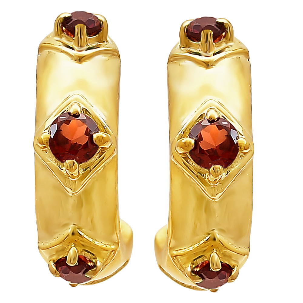 18K Gold Over Brass Colorful Gemstone Huggie Hoop Earrings for Women TGE1027 EM-1280