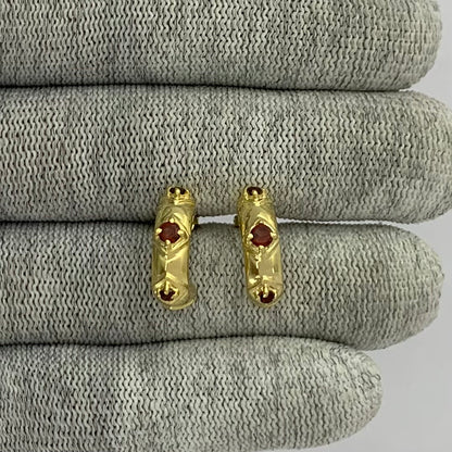 18K Gold Plated Colorful Gemstone Huggie Hoop Earrings for Women TGE1027 EM-1280