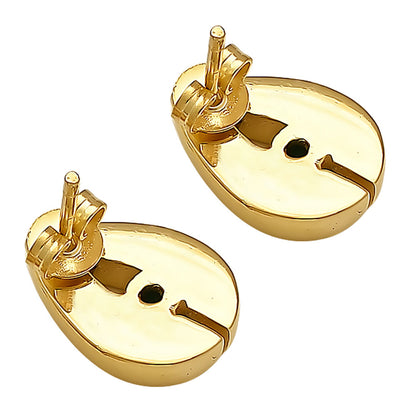 18K Gold Over Brass Teardrop Gemstone Stud Earrings for Women, Modern TGE1029 EM-1282