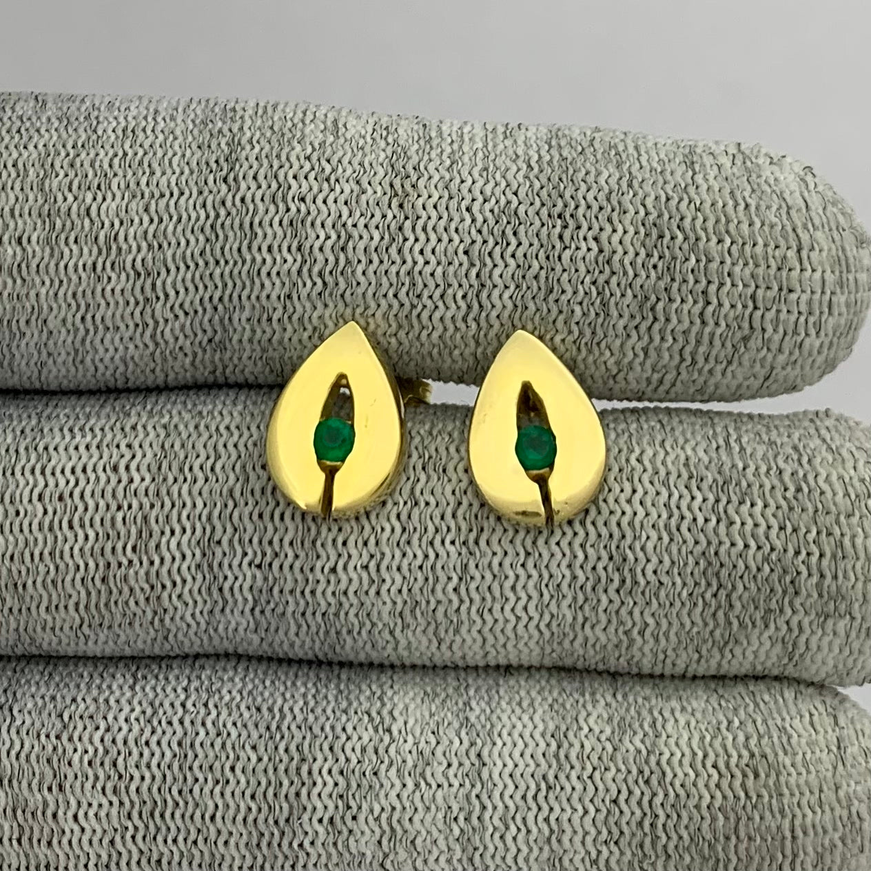 18K Gold Plated Teardrop Gemstone Stud Earrings for Women, Modern TGE1029 EM-1282
