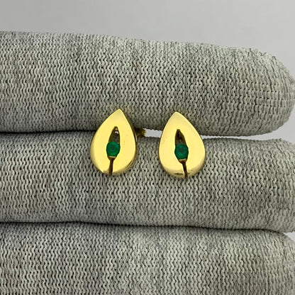 18K Gold Plated Teardrop Gemstone Stud Earrings for Women, Modern TGE1029 EM-1282