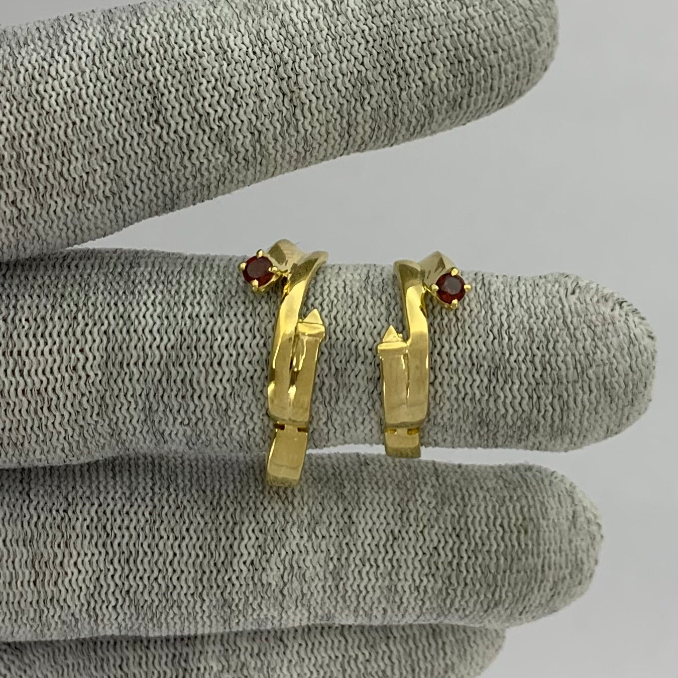 18K Gold Plated Round Cut Gemstones Earrings Jewelry EM-1286 TGE1032