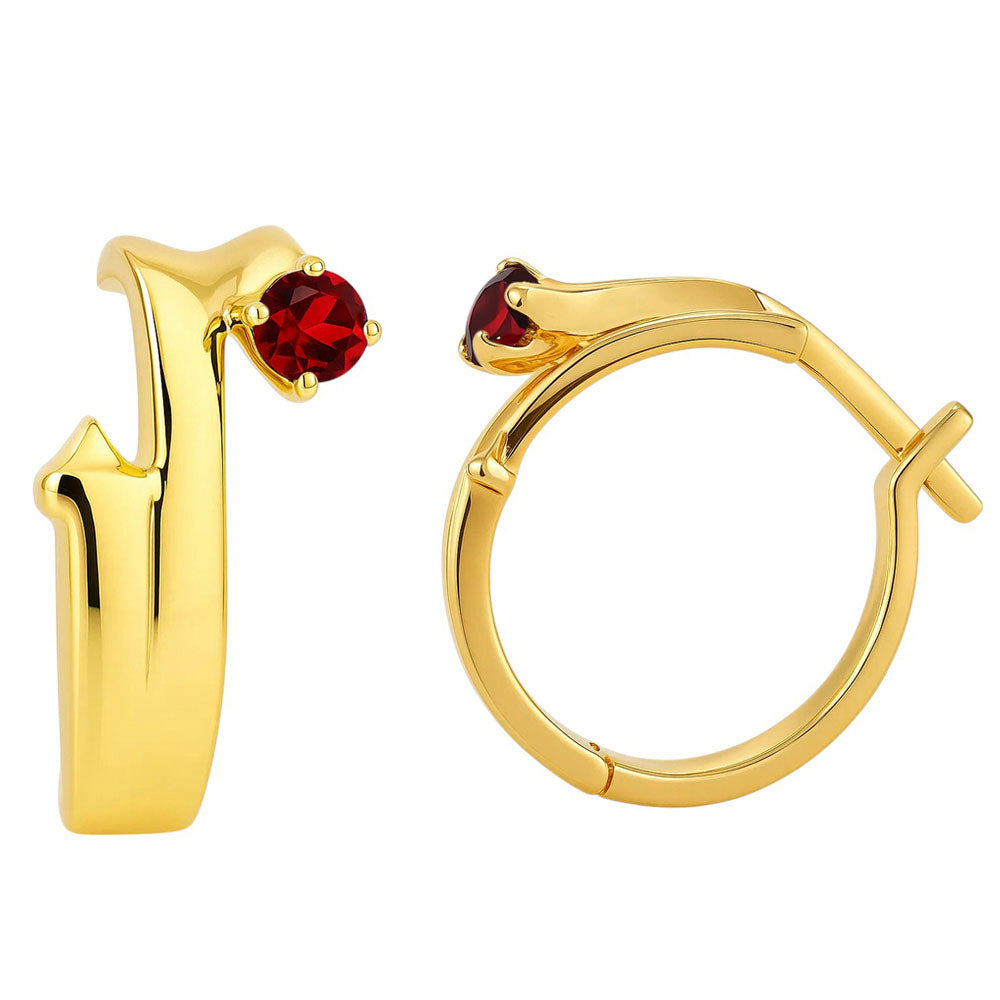 18K Gold Over Brass Round Cut Gemstones Earrings Jewelry EM-1286 TGE1032