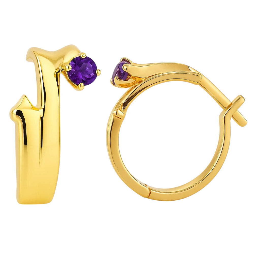 18K Gold Over Brass Round Cut Gemstones Earrings Jewelry EM-1286 TGE1032