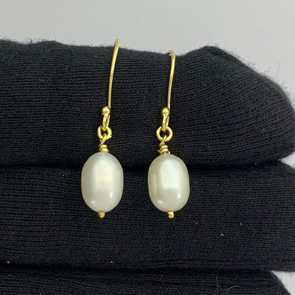 18K Gold Plated Pearl Dangle Earrings for Women, Everyday Chic TGE1033 EM-1284