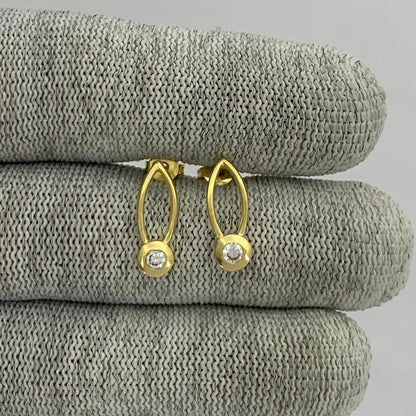 18K Gold Plated Long Gemstone Drop Earrings, Trendy Modern Look TGE1035 EM-1290
