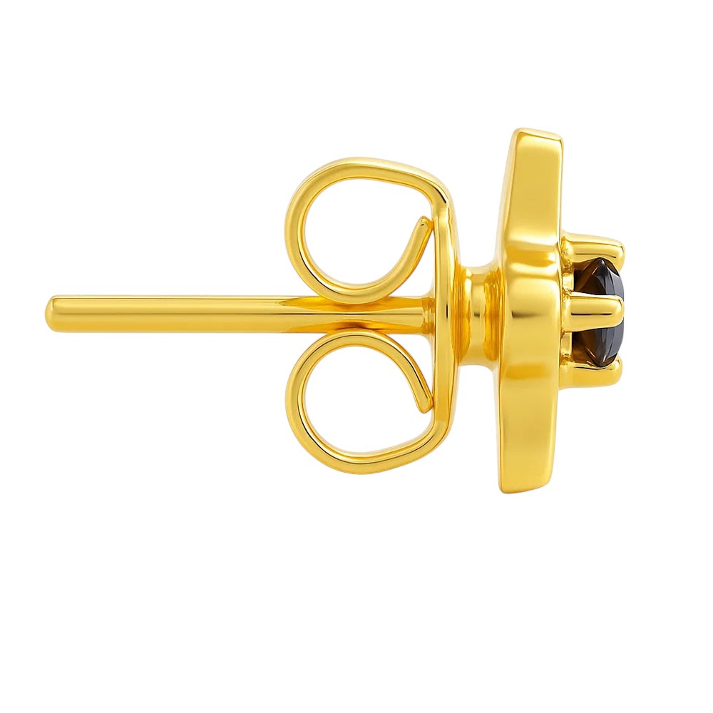 18K Gold Plated Brass Gemstone Flower Stud Earrings, Trendy Style TGE1038 EM-1292