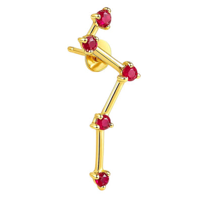 18K Gold Over Brass Cosmic Gemstone Drop Earrings, Elegant Fashion TGE1040 EM-1295