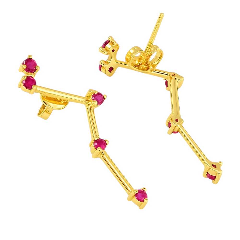 18K Gold Over Brass Cosmic Gemstone Drop Earrings, Elegant Fashion TGE1040 EM-1295