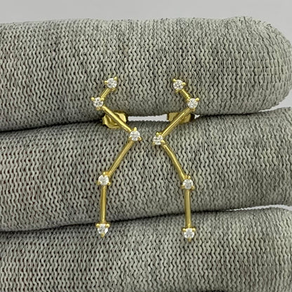 18K Gold Plated Cosmic Gemstone Drop Earrings, Elegant Fashion TGE1040 EM-1295