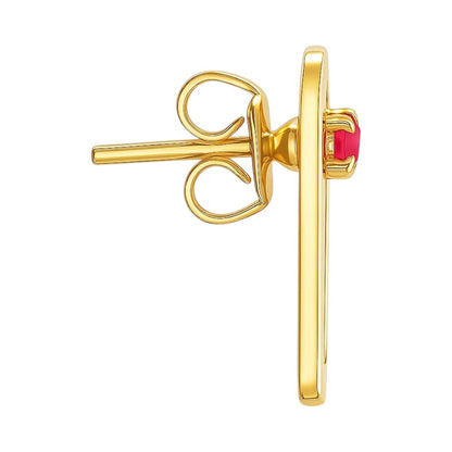 18K Gold Plated Brass Jewelry Oval Gemstone Studs, Minimalist Everyday TGE1041 EM-1296