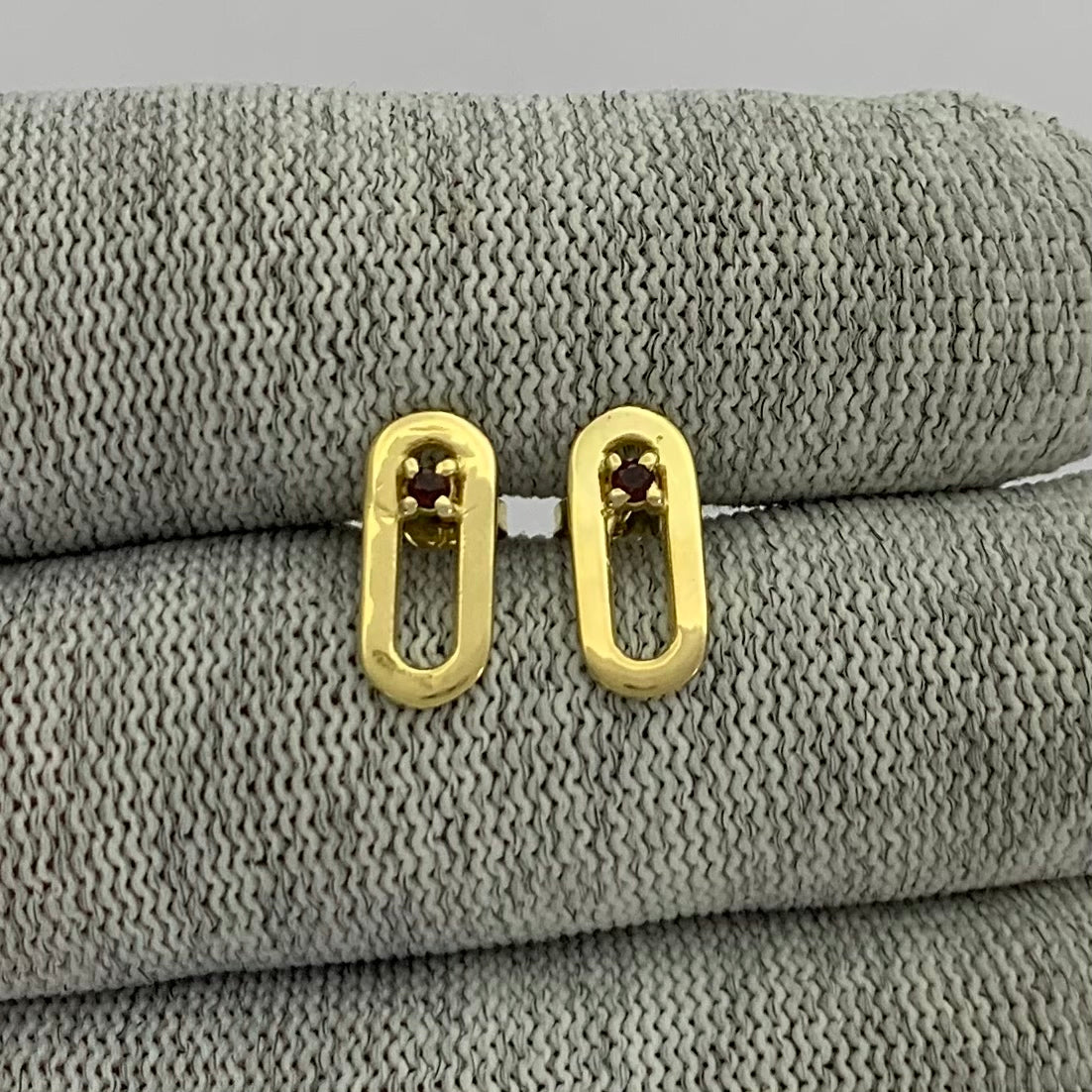 18K Gold Plated Jewelry Oval Gemstone Studs, Minimalist Everyday TGE1041 EM-1296