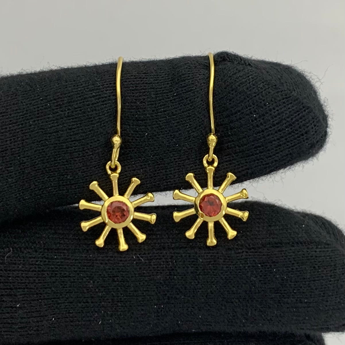 18K Gold Plated Radiant Sun Colorful Gemstone Earrings for Women TGE1044 EM-1288