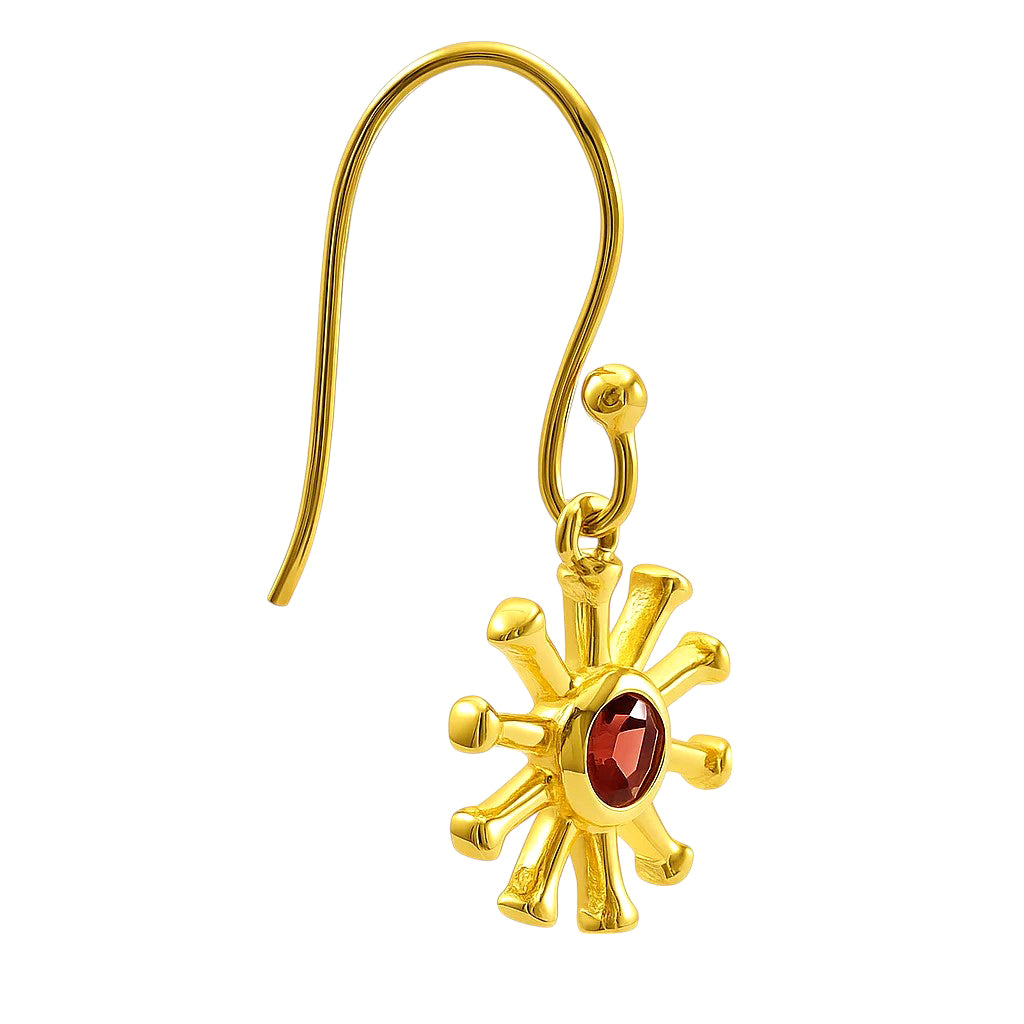 18K Gold Plated Brass Radiant Sun Colorful Gemstone Earrings for Women TGE1044 EM-1288