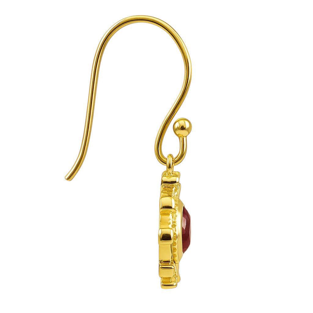 18K Gold Plated Brass Radiant Sun Colorful Gemstone Earrings for Women TGE1044 EM-1288