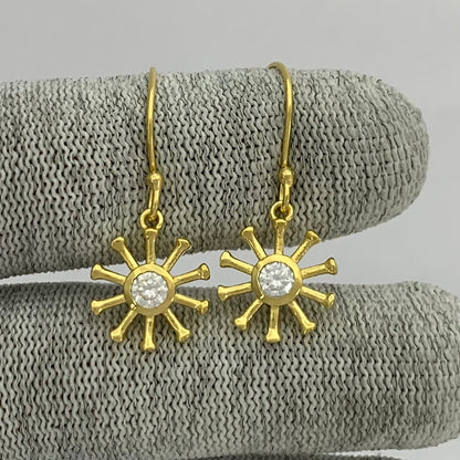 18K Gold Plated Radiant Sun Colorful Gemstone Earrings for Women TGE1044 EM-1288