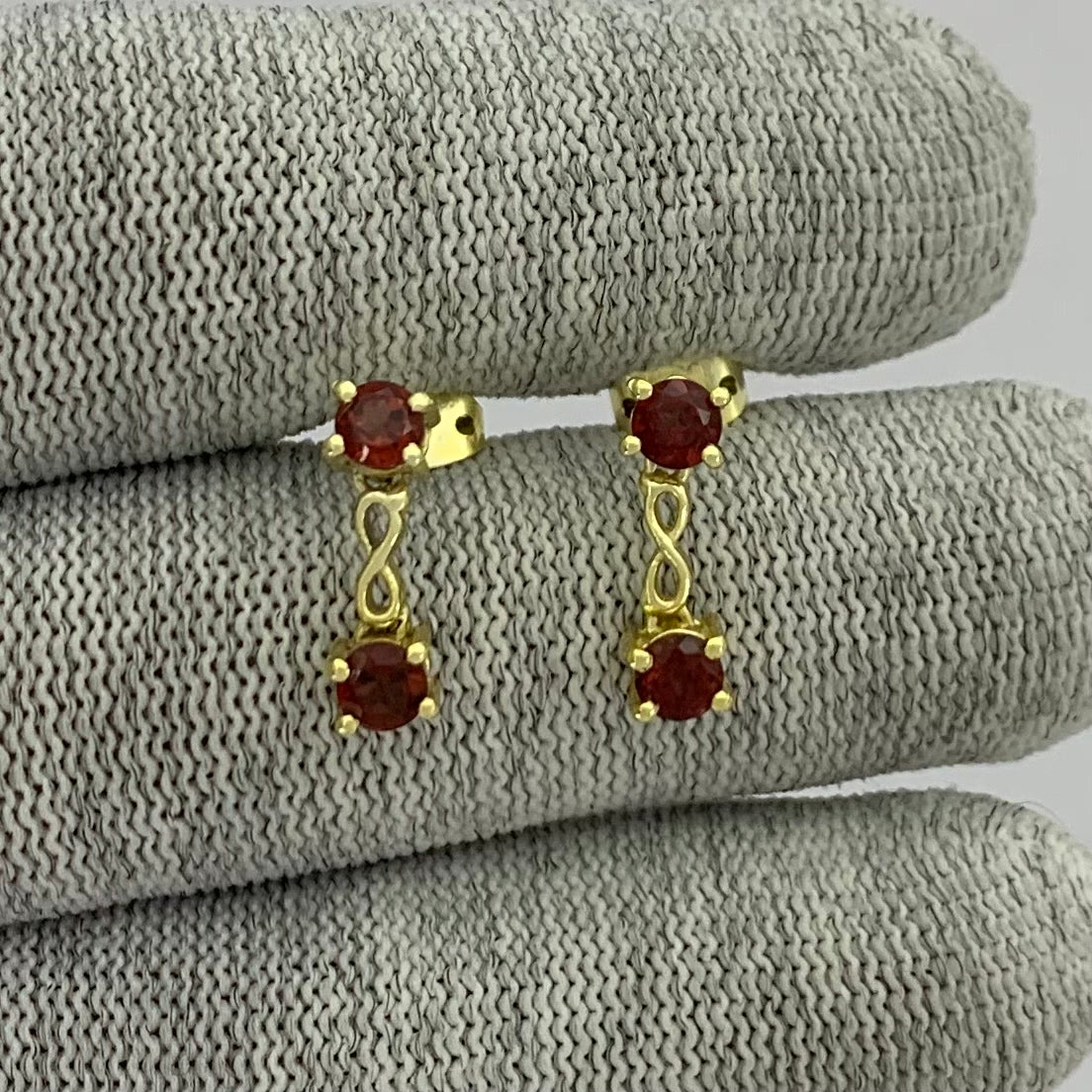 18K Gold Plated Infinity Colorful Gemstone Earrings, Classic Dangle TGE1048 EM-1301