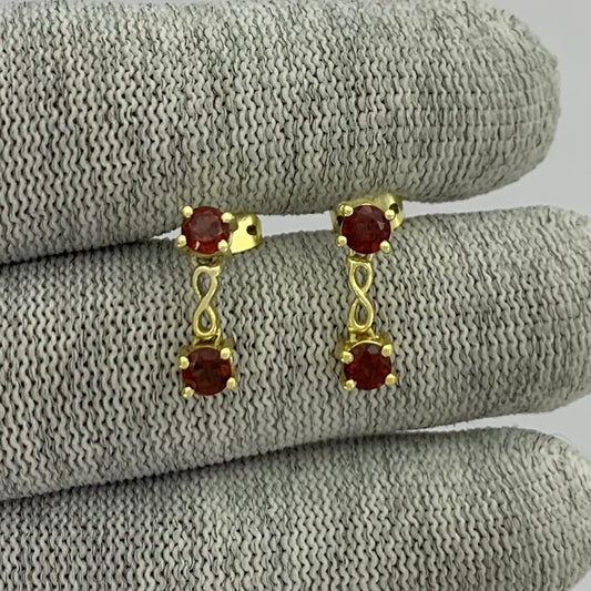 18K Gold Plated Infinity Colorful Gemstone Earrings, Classic Dangle TGE1048 EM-1301