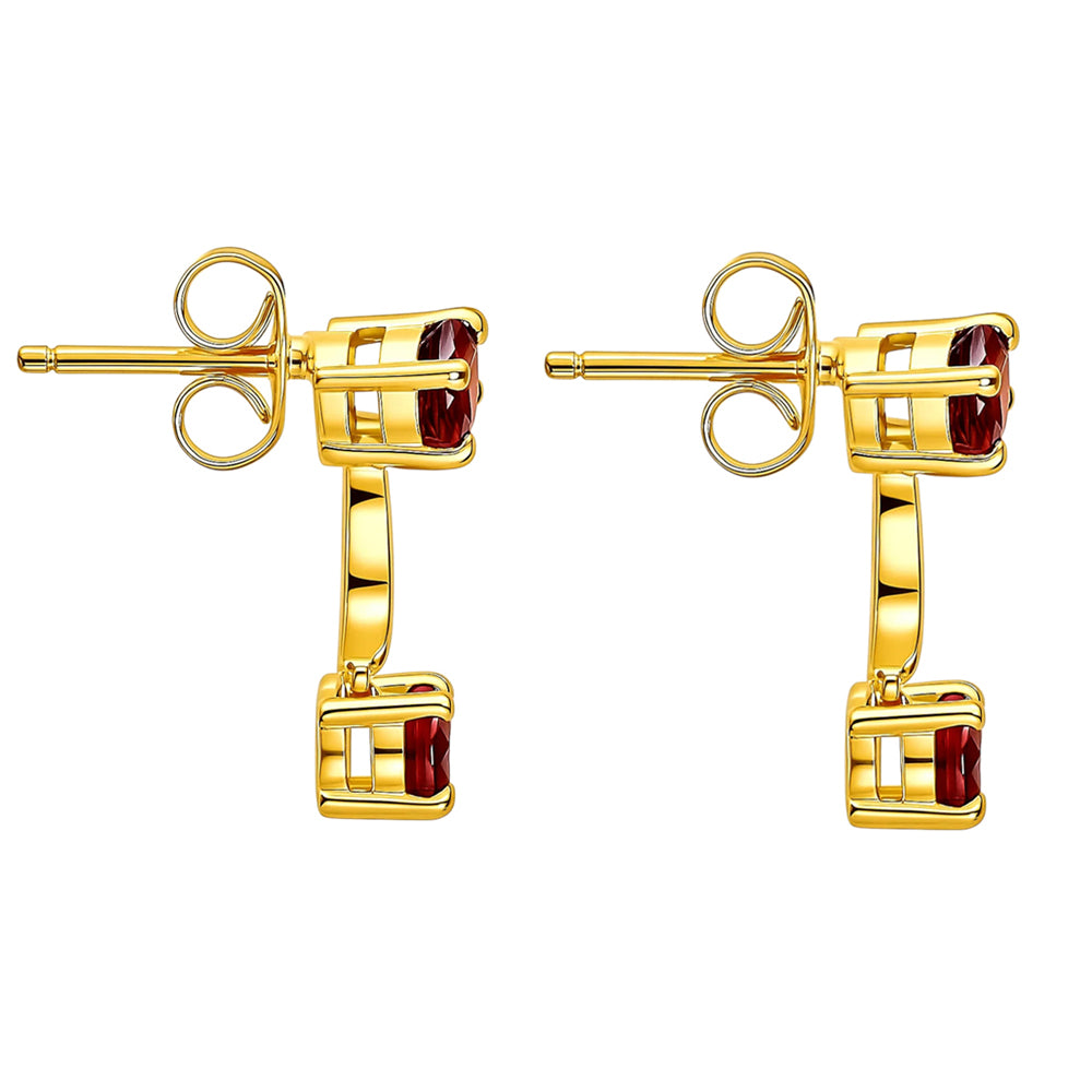 18K Gold Over Brass Infinity Colorful Gemstone Earrings, Classic Dangle TGE1048 EM-1301