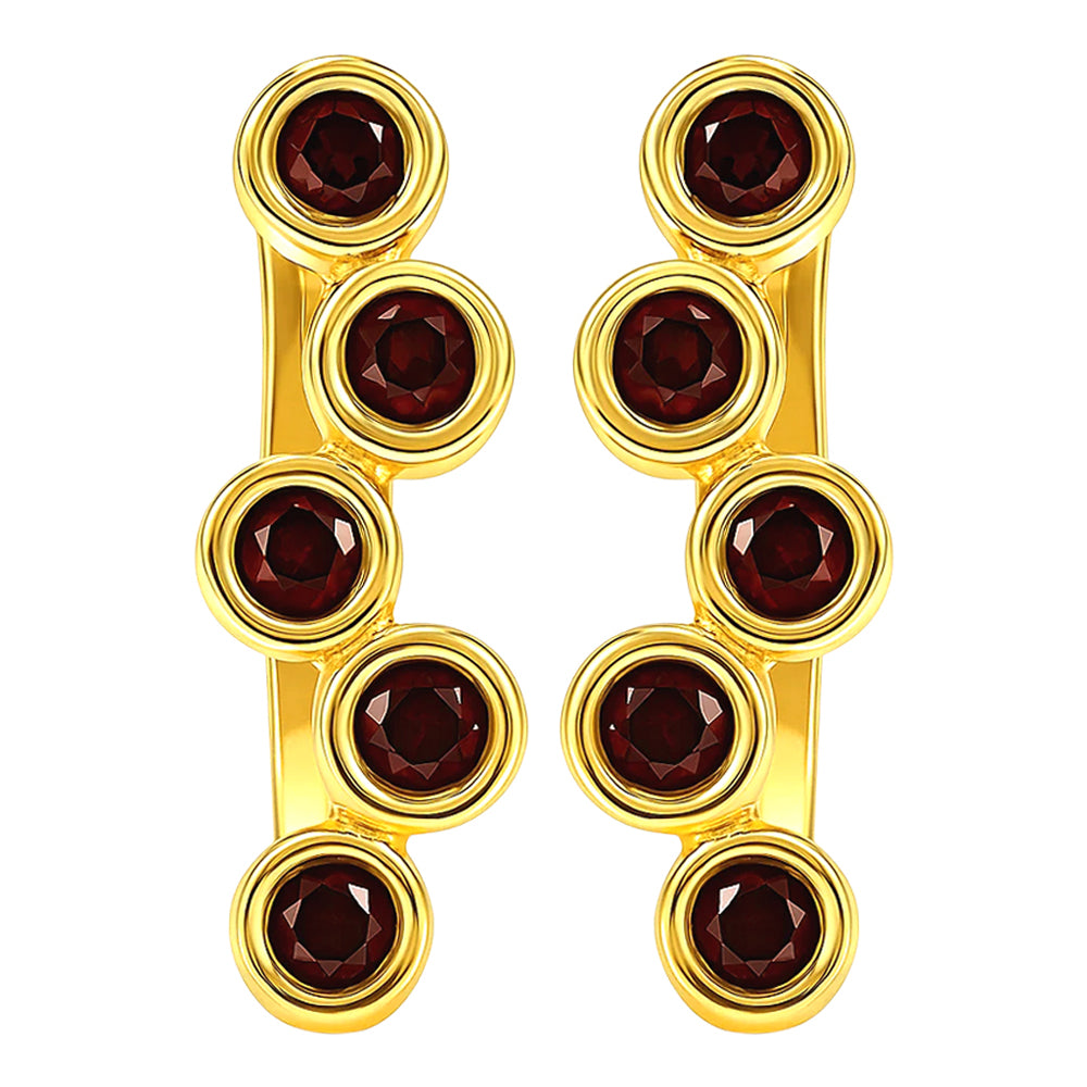 18K Gold Over Brass Bezel Multi-Stone Earrings for Women Stylish Jewelry TGE1049 EM-1302