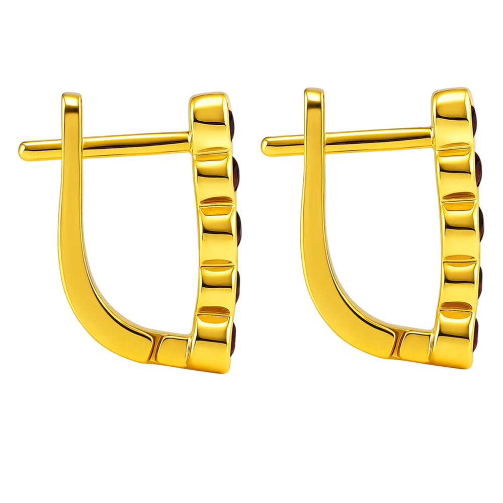 18K Gold Over Brass Bezel Multi-Stone Earrings for Women Stylish Jewelry TGE1049 EM-1302