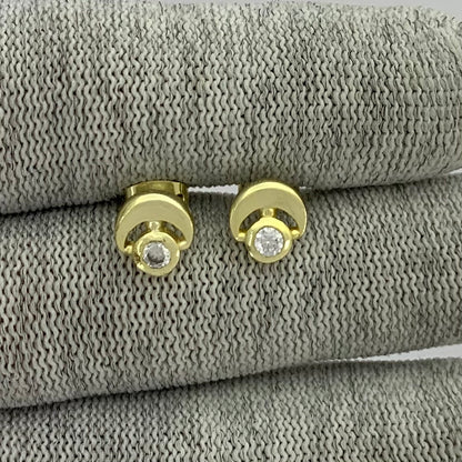 18K Gold Plated Crescent Gemstone Stud Earrings for Women, Modern TGE1051 EM-1304