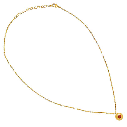 18K Gold Over Brass Gemstone Charm Necklace Jewelry Minimal Style TGN1003 NM-1032