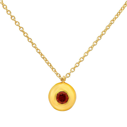 18K Gold Over Brass Gemstone Charm Necklace Jewelry Minimal Style TGN1003 NM-1032