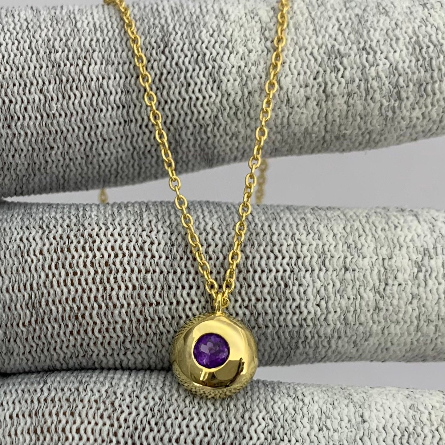 18K Gold Plated Gemstone Charm Necklace Jewelry Minimal Style TGN1003 NM-1032