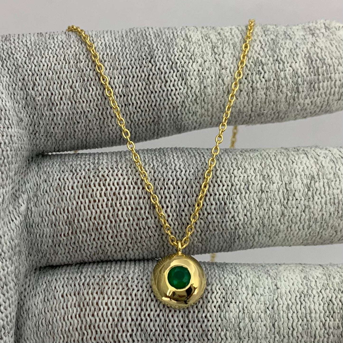 18K Gold Plated Gemstone Charm Necklace Jewelry Minimal Style TGN1003 NM-1032