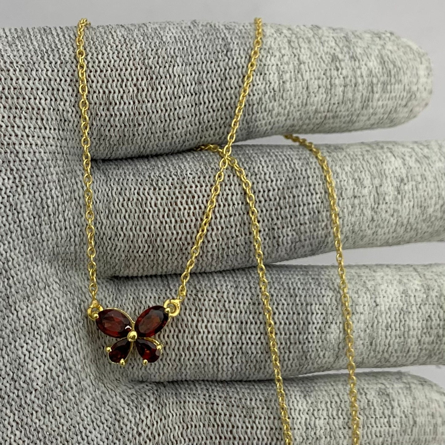 18K Gold Plated Butterfly Gemstone Pendant Necklace for Women TGN1005 NM-1034