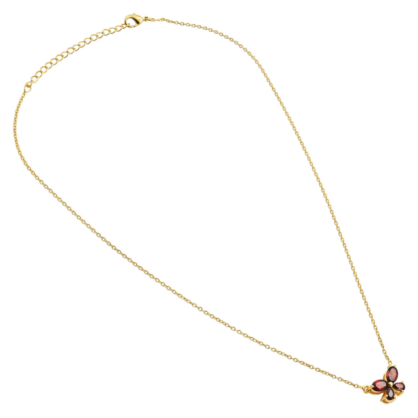 18K Gold Over Brass Butterfly Gemstone Pendant Necklace for Women TGN1005 NM-1034