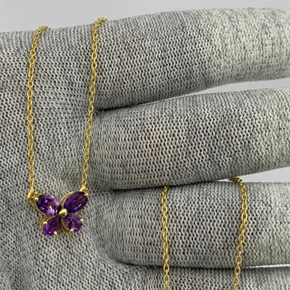 18K Gold Plated Butterfly Gemstone Pendant Necklace for Women TGN1005 NM-1034