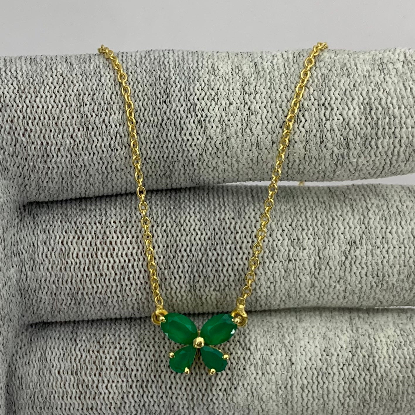 18K Gold Plated Butterfly Gemstone Pendant Necklace for Women TGN1005 NM-1034