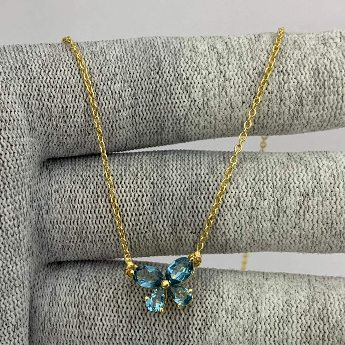 18K Gold Plated Butterfly Gemstone Pendant Necklace for Women TGN1005 NM-1034