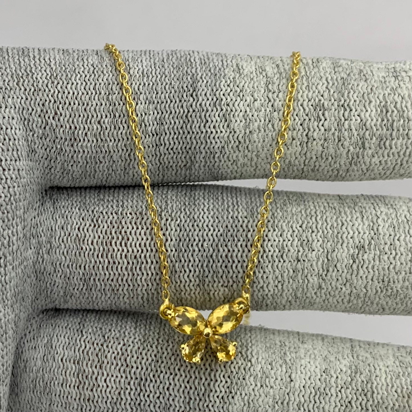 18K Gold Plated Butterfly Gemstone Pendant Necklace for Women TGN1005 NM-1034