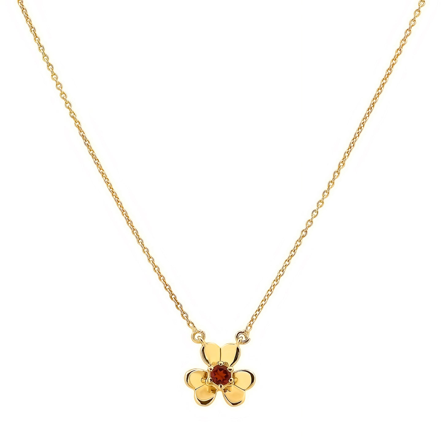 18K Gold Plated Brass Gemstone Flower Design Necklace Dainty Jewelry TGN1006 NM-1035