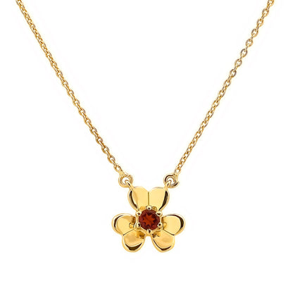 18K Gold Plated Brass Gemstone Flower Design Necklace Dainty Jewelry TGN1006 NM-1035