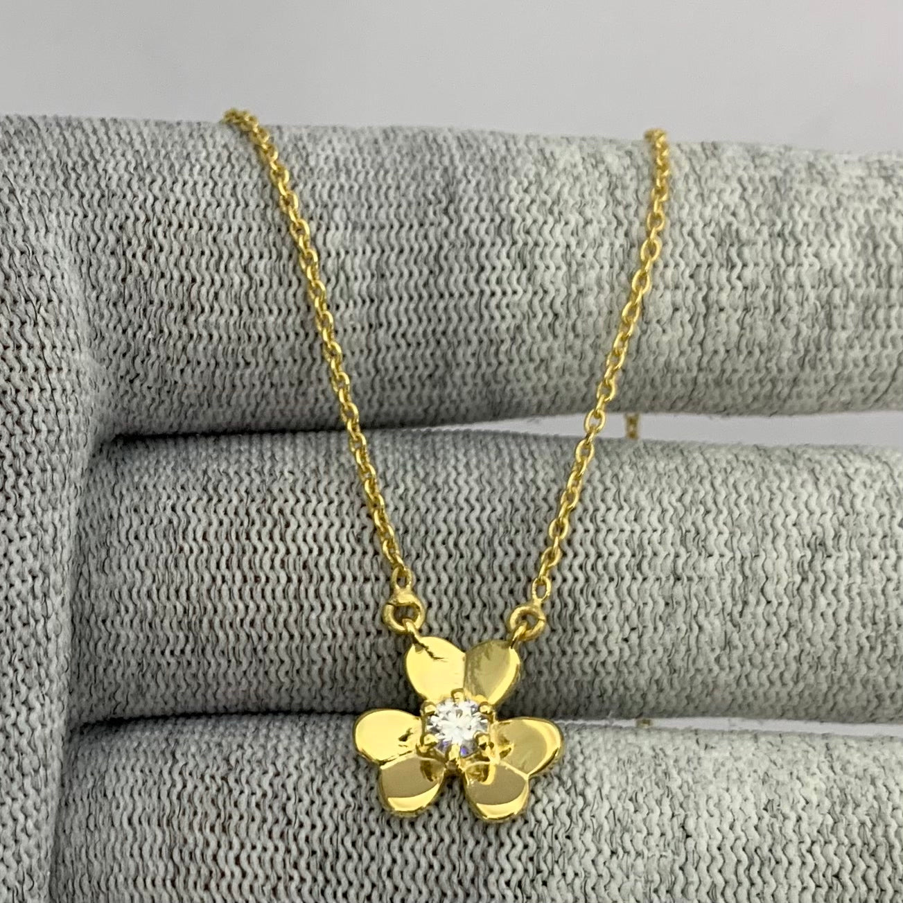 18K Gold Plated Gemstone Flower Design Necklace Dainty Jewelry TGN1006 NM-1035