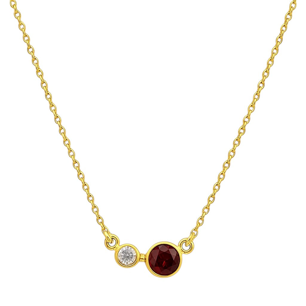 18K Gold Over Brass Round Cut Gemstones Necklace Jewelry EN-1038 TGN1007