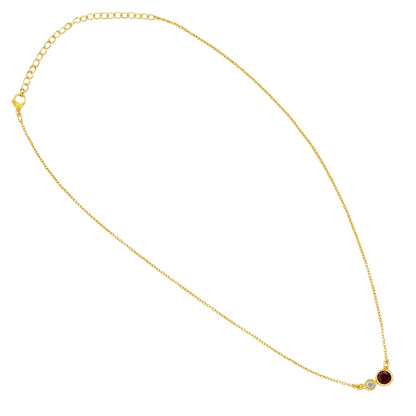 18K Gold Over Brass Round Cut Gemstones Necklace Jewelry EN-1038 TGN1007