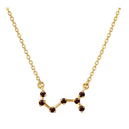 18K Gold Over Brass Zodiac Star Gemstone Necklace Dainty Jewelry TGN1008 NM-1039