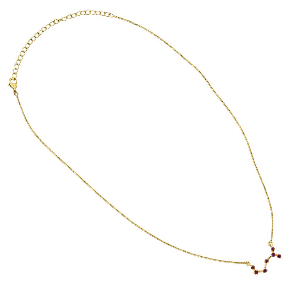 18K Gold Over Brass Zodiac Star Gemstone Necklace Dainty Jewelry TGN1008 NM-1039