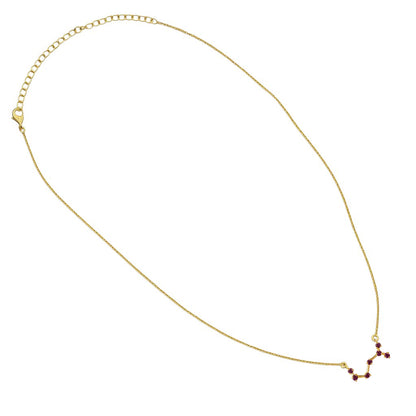 18K Gold Over Brass Zodiac Star Gemstone Necklace Dainty Jewelry TGN1008 NM-1039