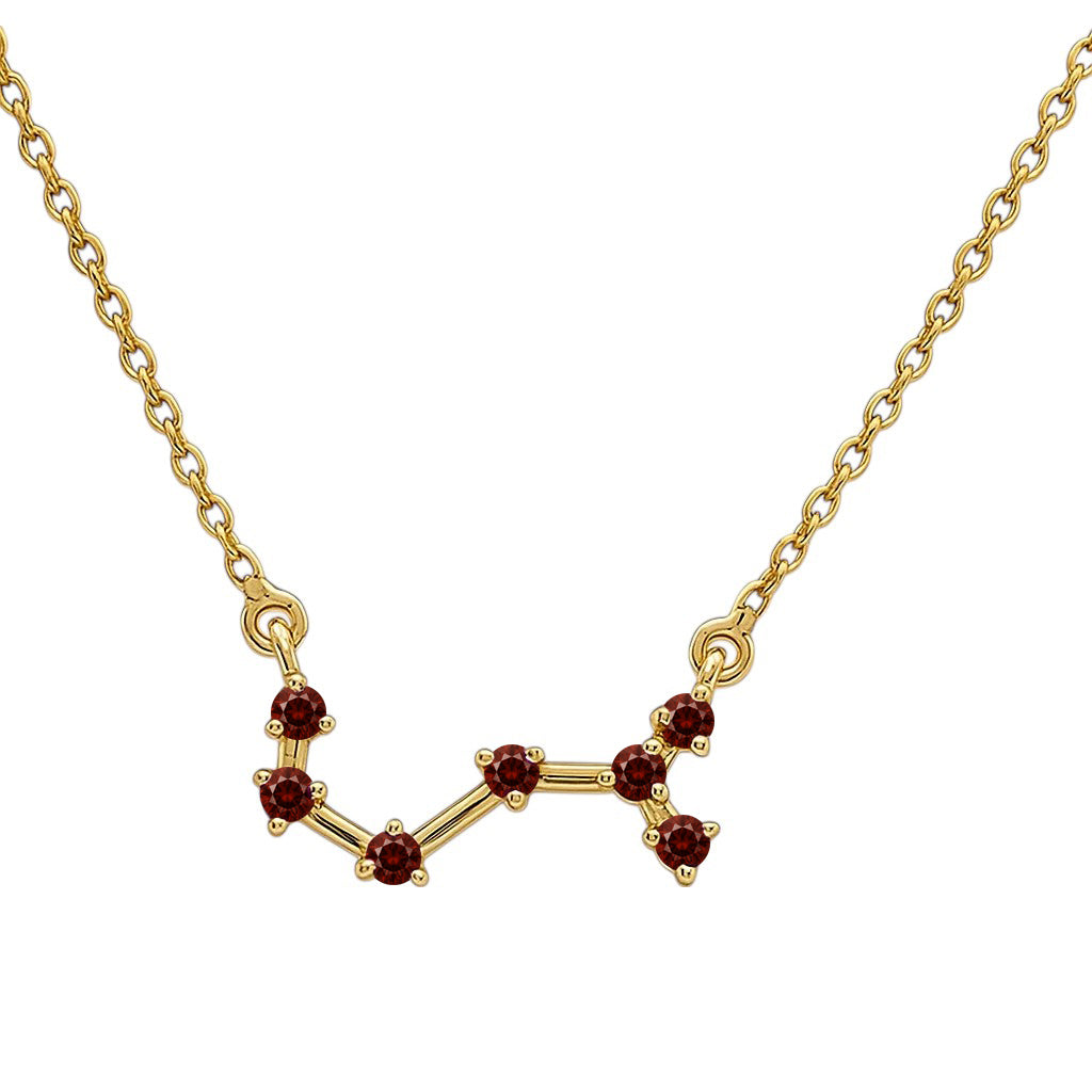18K Gold Over Brass Zodiac Star Gemstone Necklace Dainty Jewelry TGN1008 NM-1039