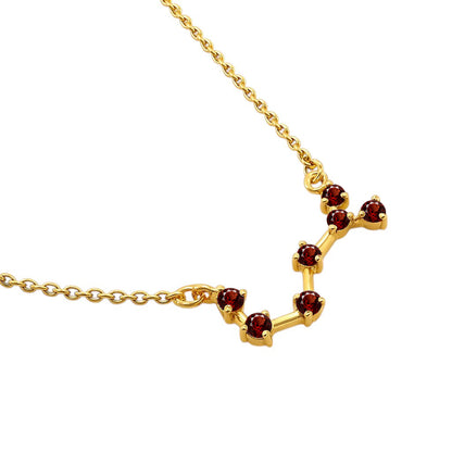 18K Gold Over Brass Zodiac Star Gemstone Necklace Dainty Jewelry TGN1008 NM-1039
