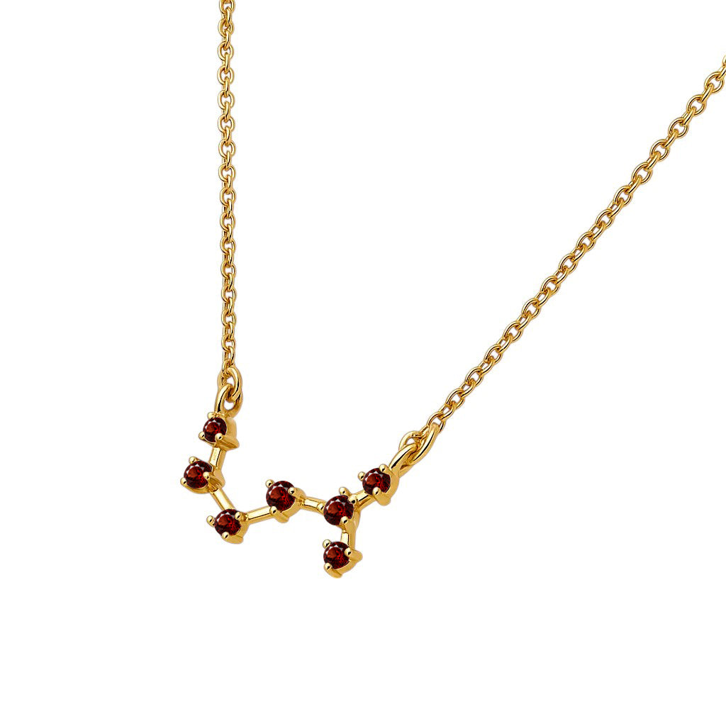 18K Gold Over Brass Zodiac Star Gemstone Necklace Dainty Jewelry TGN1008 NM-1039
