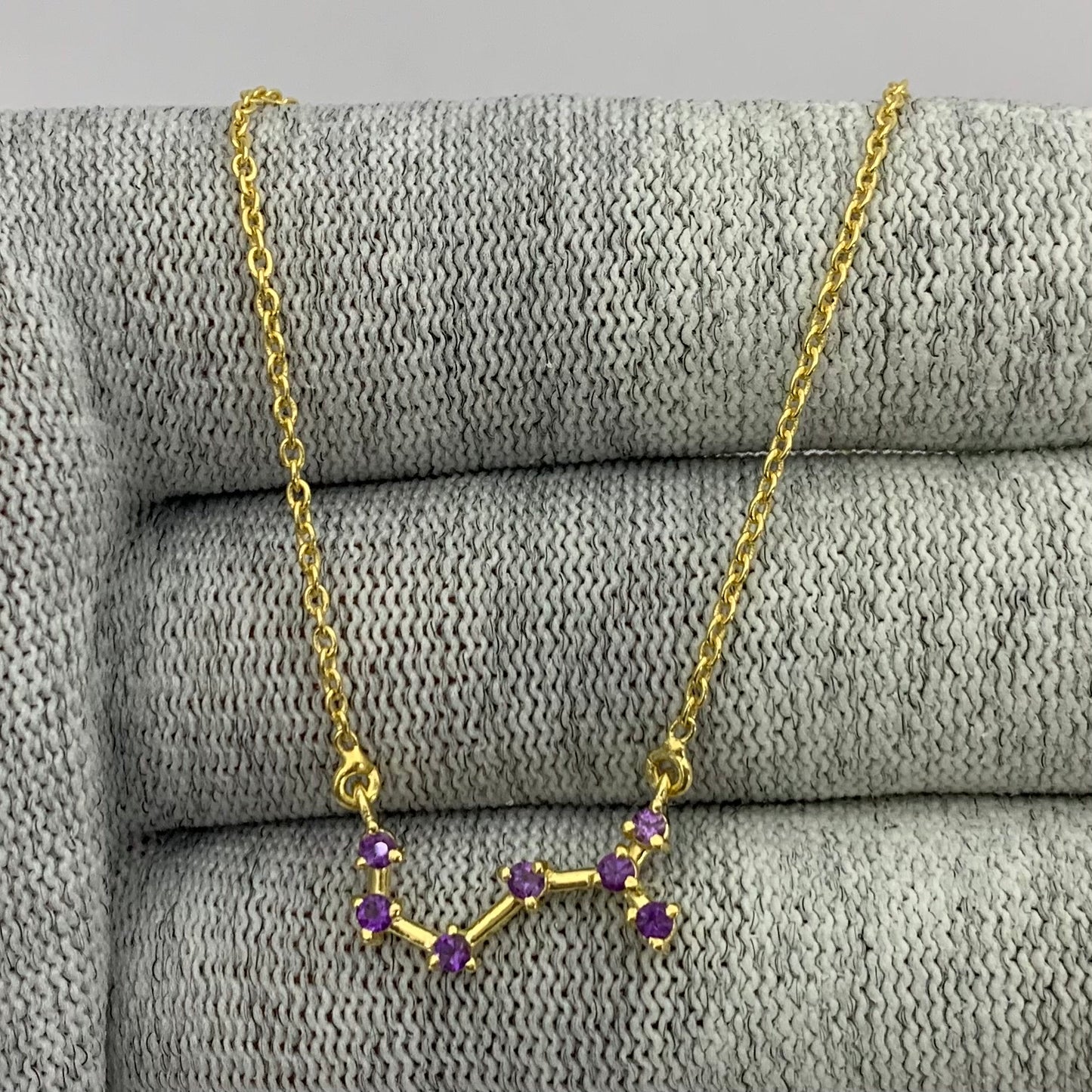 18K Gold Plated Zodiac Star Gemstone Necklace Dainty Jewelry TGN1008 NM-1039