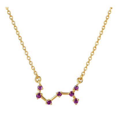 18K Gold Over Brass Zodiac Star Gemstone Necklace Dainty Jewelry TGN1008 NM-1039