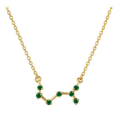 18K Gold Over Brass Zodiac Star Gemstone Necklace Dainty Jewelry TGN1008 NM-1039